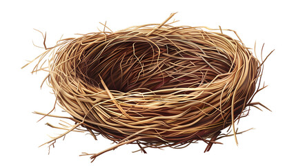 Isolated bird nest on transparent background, perfect for nature-themed designs, illustrating wildlife concepts.generated by Ai.