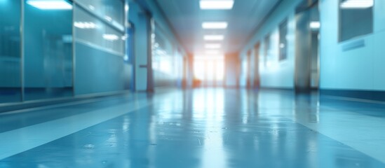 Obraz premium A Blurry Look at a Hospital Corridor