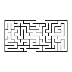 Maze shape design element. There is one entrance and exit and one correct path, but many paths lead to dead ends