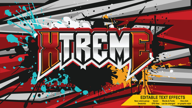 Xtreme editable text effects. vector livery eps files.