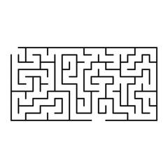 Maze shape design element. There is one entrance and exit and one correct path, but many paths lead to dead ends