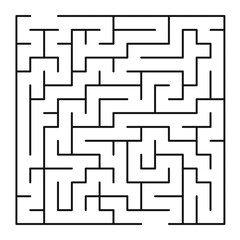 Maze shape design element. There is one entrance and exit and one correct path, but many paths lead to dead ends