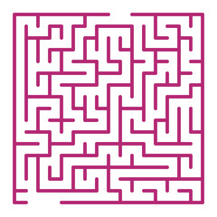 Maze shape design element. There is one entrance and exit and one correct path, but many paths lead to dead ends