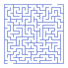 Maze shape design element. There is one entrance and exit and one correct path, but many paths lead to dead ends