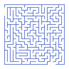 Maze shape design element. There is one entrance and exit and one correct path, but many paths lead to dead ends