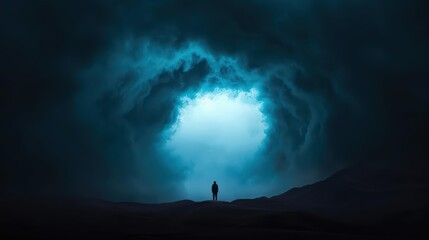 A visionary, supernatural scene with copy space, perfect for promoting a dynamic business landscape