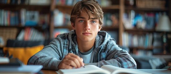 Young Man Writing in a Notebook, Focused Study