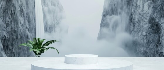 Highlight a wide array of products in an ultramodern, supernatural scene, with copy space for customized messaging