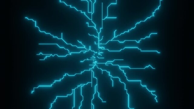 An animation depicting circuitry expanding like lightning, rendered in 4K resolution.