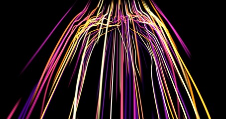 neon rays. Concept for big data, blockchain, cryptocurreny, internet, hyperspace and space travel