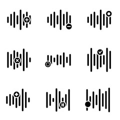 Sound wave. Music waves, digital sound visualization. Simple media equalizer, sound track, vector