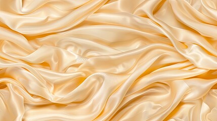 Obraz premium A close up image of creamy white satin fabric with soft, smooth folds and wrinkles