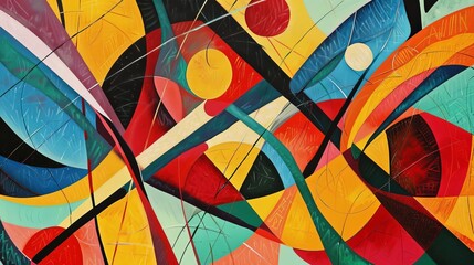 Fototapeta premium Abstract geometric shapes in vibrant color