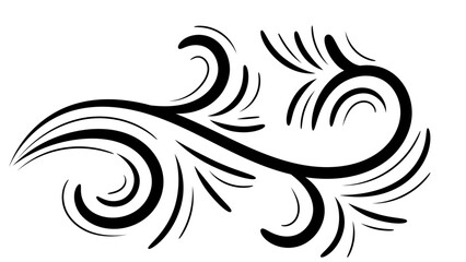 floral black line art design stroke