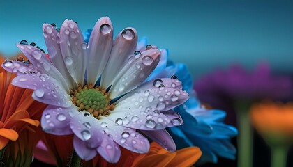 A vibrant close-up of a gerbera daisy in full bloom, its colorful petals unfurling in the summer sun