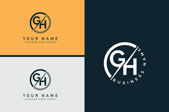 Abstract Letter GH Logo - Initial Monogram Template for Alphabet G and H