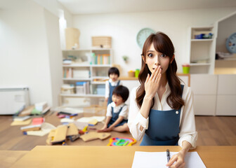 驚いている日本人女性