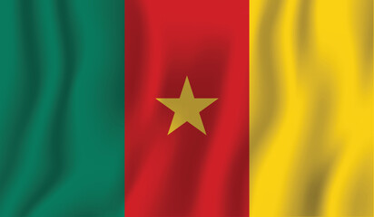 PrintRealistic Cameroon national flag Perfect color, scale, and proportion.