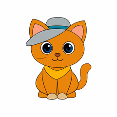 Festive Halloween Cat in Pumpkin Vector Illustration Design