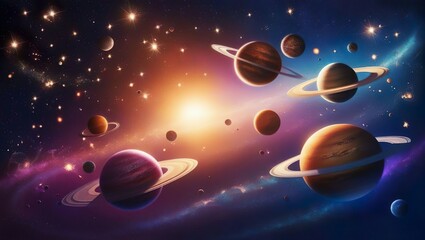 Stars and planets in space