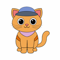 Festive Halloween Cat in Pumpkin Vector Illustration Design