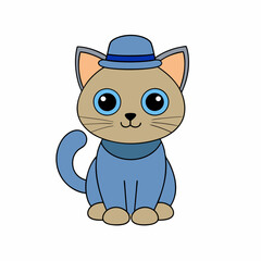 Festive Halloween Cat in Pumpkin Vector Illustration Design