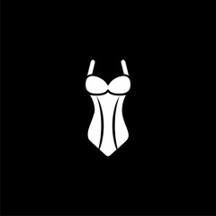 Lingerie icon simple sign isolated on black background 