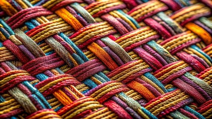 Macro photography revealing the intricate weave and design of a fabric pattern.