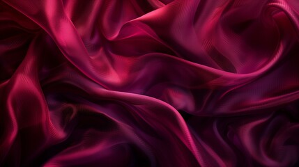 Fototapeta premium Top-Down Photograph of Deep Red Silk Fabric Texture, Smooth and Luxurious Material Perfect for Elegant Drapery and High-End Fashion Projects