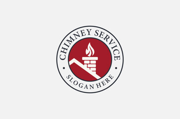 chimney service logo mark premium vector