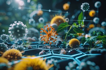 allergic reaction pictures Various common allergens Surrounded by symbols of the immune system