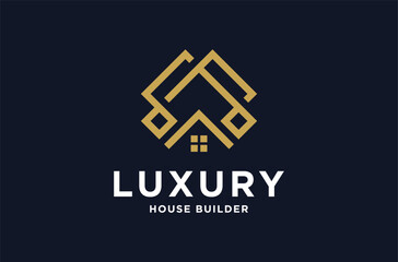 Roof worker logo design. House renovation business icon.