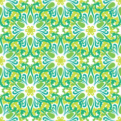 Real Tatar seamless pattern. Islamic tulip, floral geometry. Culture of the Tatar people, symbols of green and red
