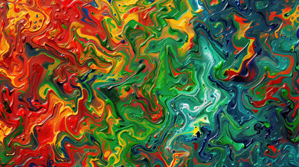 Colorful Abstract Painting with Vibrant Swirls of Paint, Modern Oil Painting Wallpaper