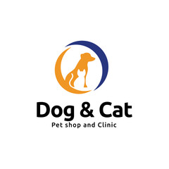 Dog and cat logo design. pet care concept element