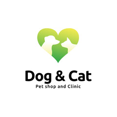 Dog and cat logo design. pet care concept element