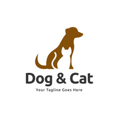 Dog and cat logo design. pet care concept element