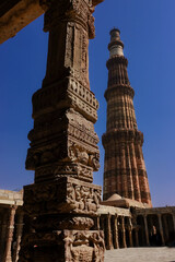 Historical Qutub Minar or Qutab Minar, is a minaret and "victory tower" that forms part of the Qutb complex in Delhi, India