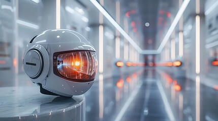 Hightech product launch event flyer showcasing an open area virtual reality expo with headsets featuring a writing space on the left side for event information and launch wishes