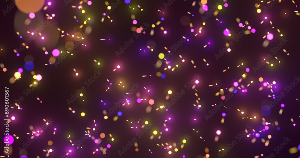 Poster Flying inside digital data tunnel. Futuristic abstract background with neon rays