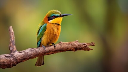 A Colorful Bee-eater Perched on a Branch