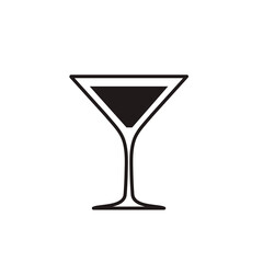 a glass for martini or cocktails vector icon