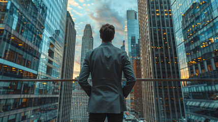 Naklejka na ściany i meble Businessman in the city