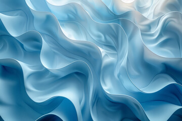 Obraz premium Abstract wavy pattern with smooth blue strips undulating over a textured background, adding visual interest,