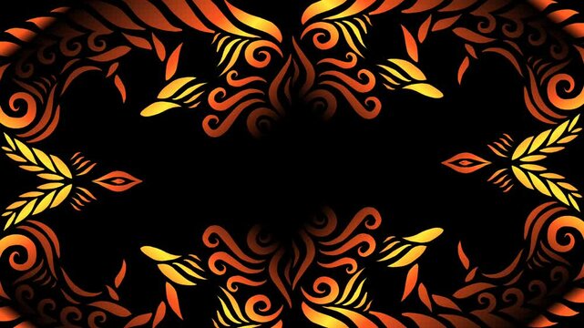 Luxurious batik flower line art pattern of indonesian culture traditional opening animation motion graphic 