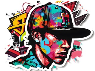 Fototapeta premium Stylish Streetwear Graffiti Sticker Design for Apparel and Merchandise