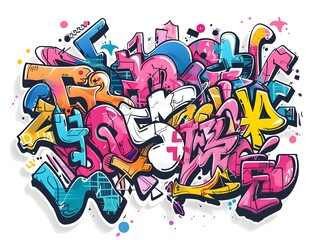 Naklejka premium Stylish Streetwear Graffiti Sticker Design for Shirt and Apparel