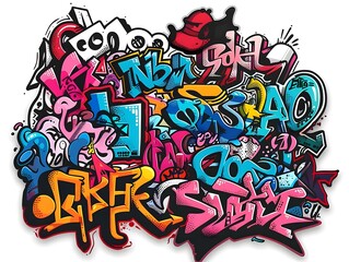 Obraz premium Stylish Streetwear Graffiti Sticker Design for Shirt or Apparel