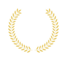 オリーブやローリエの葉のシンプルなリースのフレーム - 丸いエンブレム･飾り罫のデザイン素材