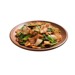 Pad See Ew Stir-Fried Noodles, transparent background